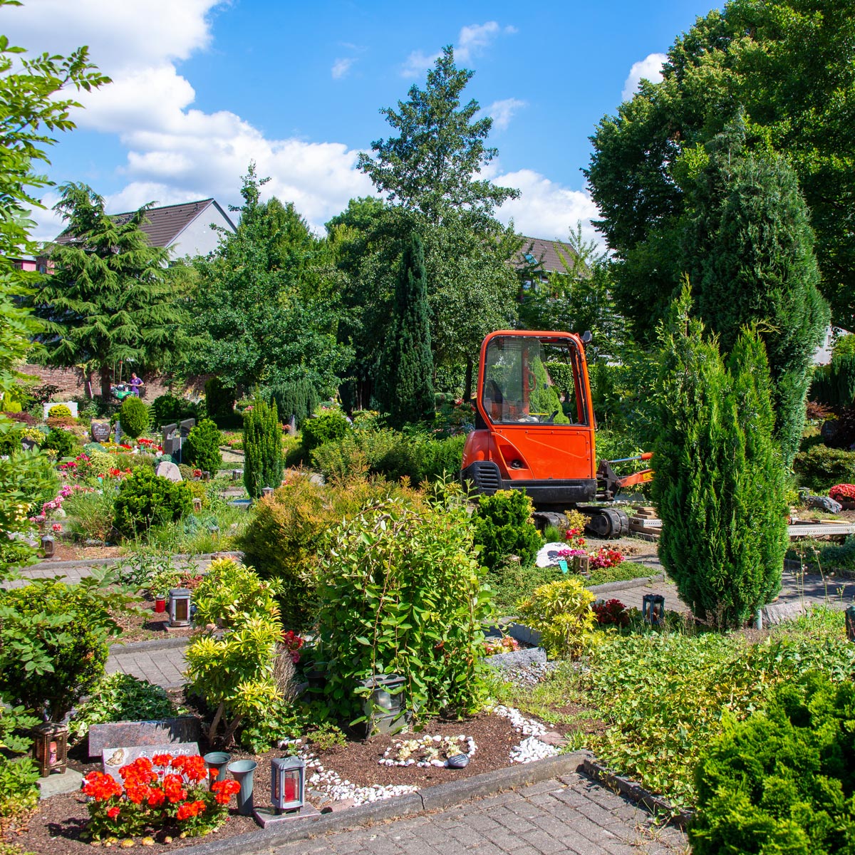 Grabarbeiten auf dem Friedhof