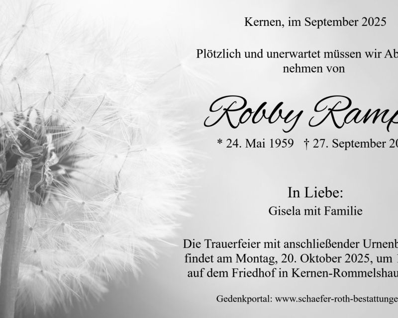 Traueranzeige Robby Rampp