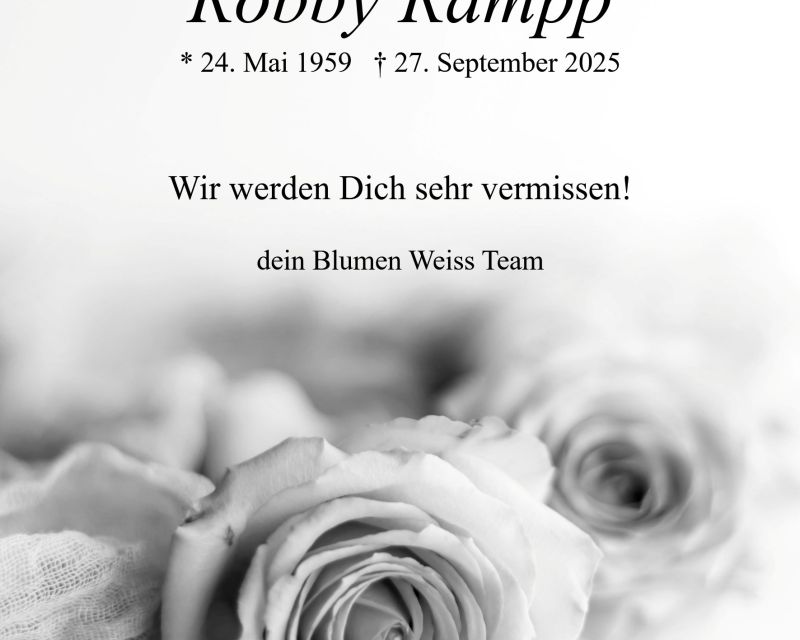Traueranzeige Robby Rampp - Blumen Weiß