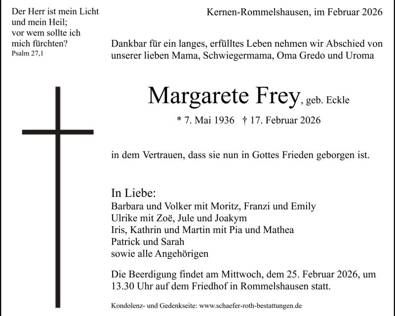 Margarete Frey, geb. Eckle