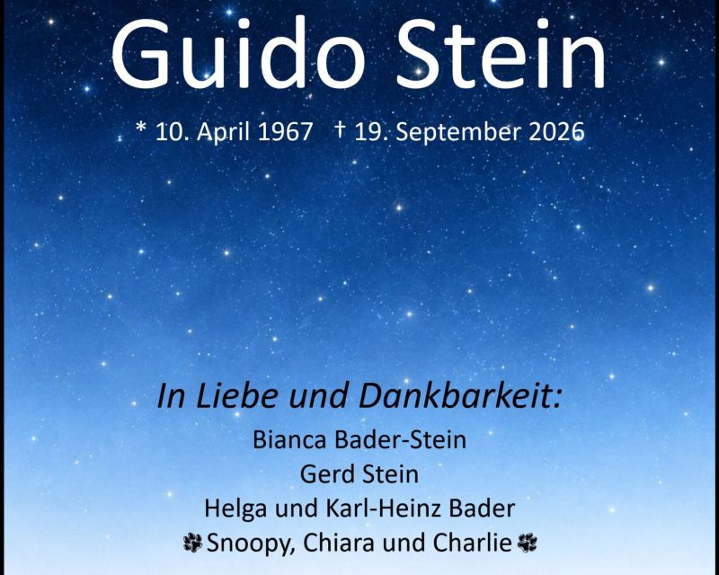 Traueranzeige Guido Stein